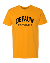 Load image into Gallery viewer, DePauw 1 Color Black Text Exclusive Soft Shirt - Gold
