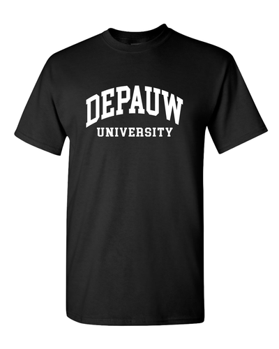 DePauw 1 Color White Text T-Shirt - Black