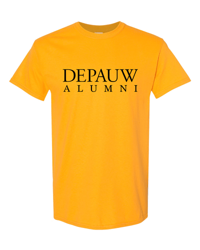 DePauw Alumni Black Text T-Shirt - Gold