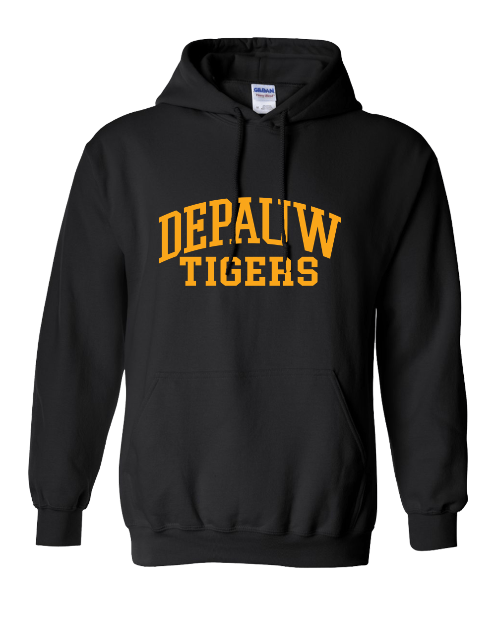 DePauw Tigers Gold Ink Hooded Sweatshirt - Black