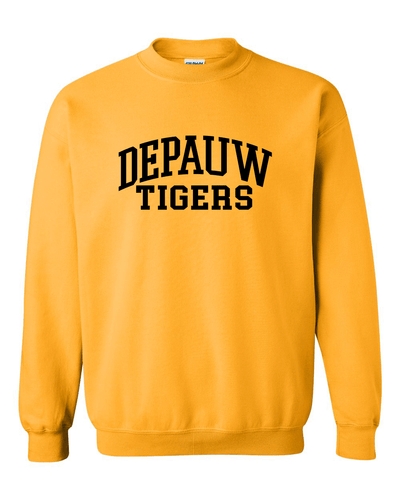 DePauw Tigers Black Ink Crewneck Sweatshirt - Gold