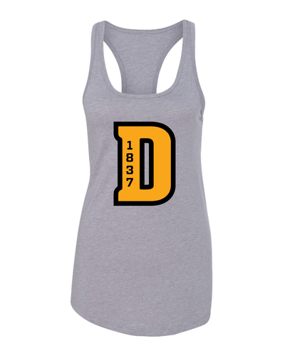 DePauw 1837 Classic D Ladies Racer Tank Top - Heather Grey