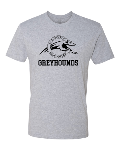 Univ of Indianapolis Greyhounds Black Text Exclusive Soft Shirt - Heather Gray