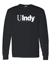 Load image into Gallery viewer, University of Indianapolis UIndy White Text Long Sleeve - Black
