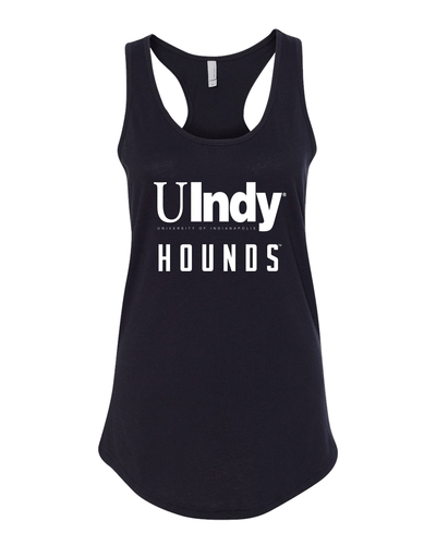 University of Indianapolis UIndy Hounds White Text Tank Top - Black