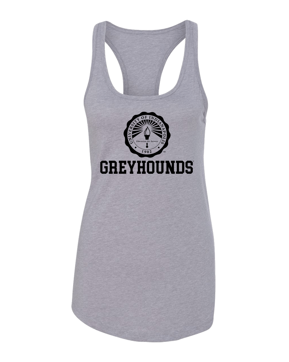 University of Indianapolis Greyhounds Black Seal Tank Top - Heather Grey