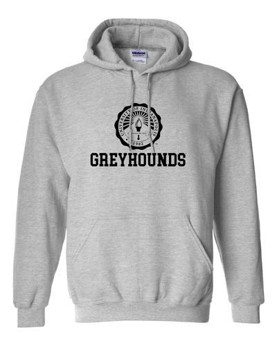 University of Indianapolis Greyhounds Black Seal Hooded Sweatshirt - Sport Grey