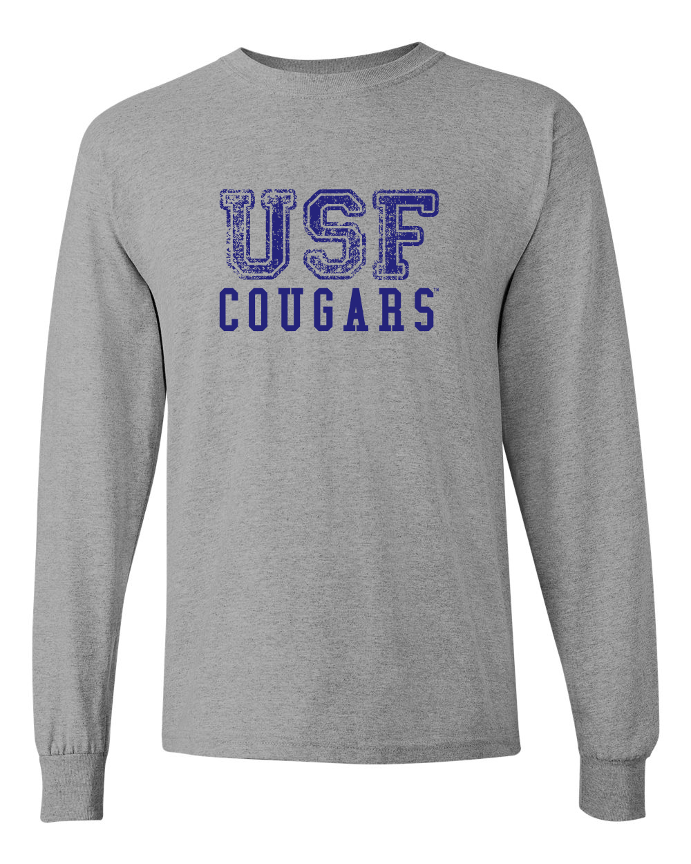 Saint Francis USF Cougars Blue Ink Long Sleeve T-Shirt - Sport Grey