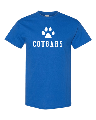 Saint Francis Cougars White Paw T-Shirt - Royal