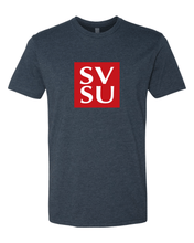 Load image into Gallery viewer, SVSU Block Two Color Exclusive Soft Shirt - Midnight Navy
