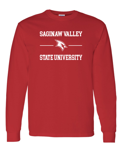 Saginaw Valley Stacked One Color Long Sleeve - Red