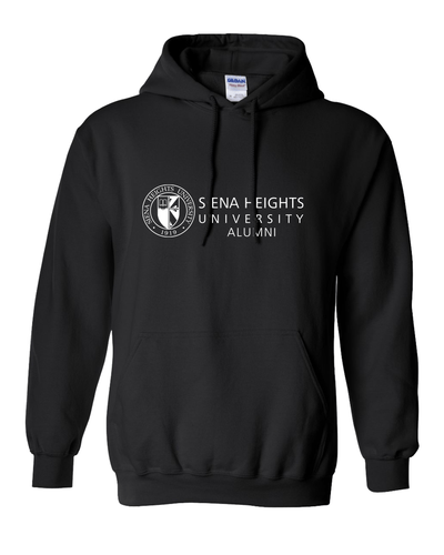 Siena Heights Alumni White Logo Hooded Sweatshirt - Black