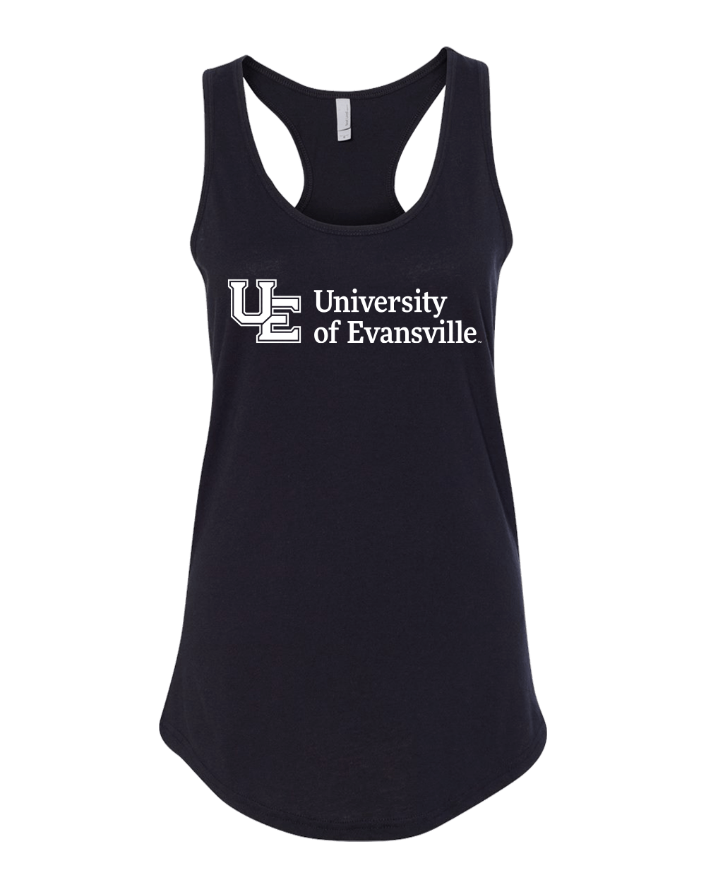 Evansville White Text Tank Top - Black