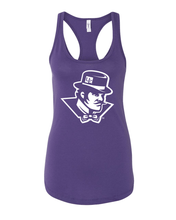 Load image into Gallery viewer, Evansville White Ace Mascot Tank Top - Purple Rush
