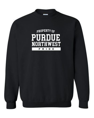 Property of Purdue Northwest One Color Crewneck Sweatshirt - Black