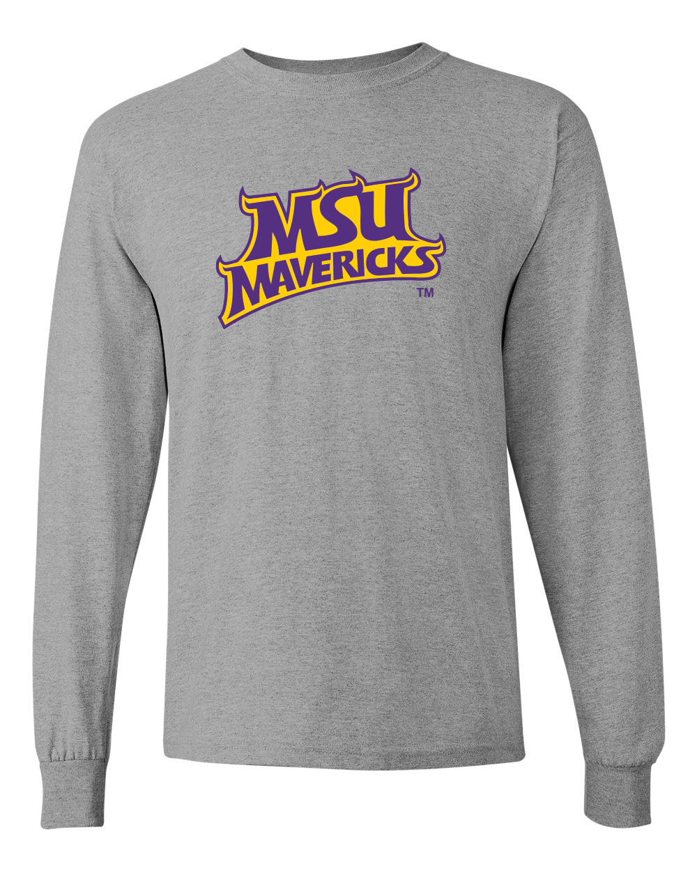 Minnesota State Mankato 2 Color Mavericks Long Sleeve T-Shirt - Sport Grey