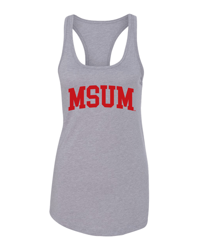 Minnesota State Moorhead MSUM Ladies Racer Tank Top - Heather Grey