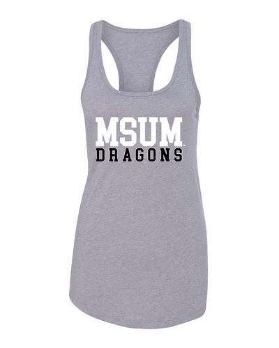 Minnesota State Moorhead Dragons Ladies Racerback Tank Top - Heather Grey