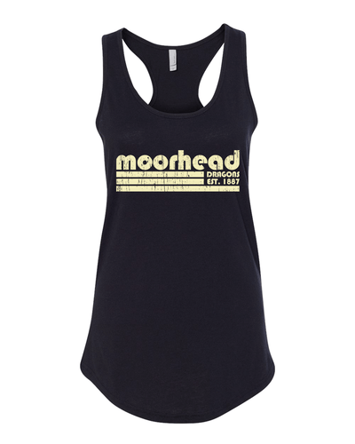 Minnesota State Moorhead Est 1887 Ladies Racer Tank Top - Black