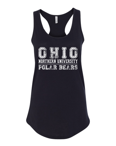 Ohio Northern 1 Color Text Ladies Tank Top - Black