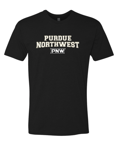 Purdue Northwest PNW Distressed Two Color T-Shirt - Black