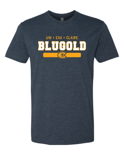 UW Eau Claire Blugold Stacked Two Color Exclusive Soft Shirt - Midnight Navy