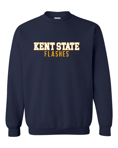 Kent State Flashes Block Two Color Crewneck Sweatshirt - Navy