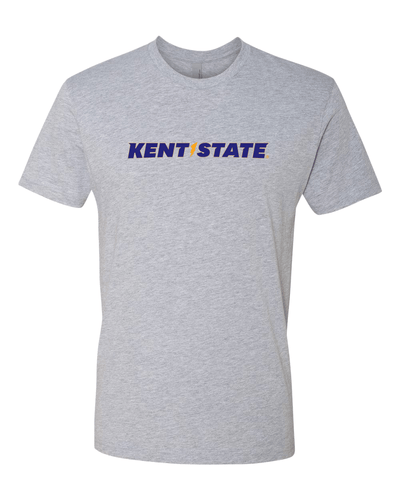 Kent State Bolt Text Two Color Exclusive Soft Shirt - Heather Gray