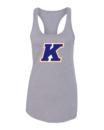 Kent State K Logo Three Color Tank Top - Heather Grey