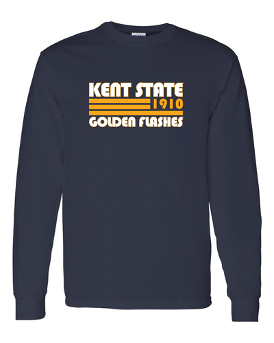 Kent State Golden Flashes Retro Long Sleeve T-Shirt - Navy