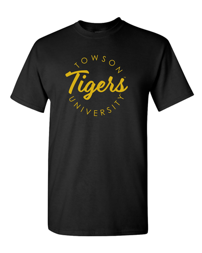 Towson University Circular 1 Color T-Shirt - Black