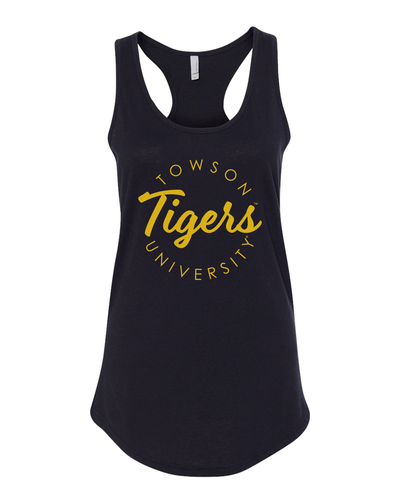 Towson University Circular 1 Color Tank Top - Black