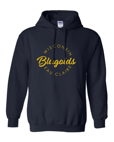 Wisconsin Eau Claire Circular 1 Color Hooded Sweatshirt - Navy