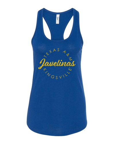 Texas A&M Kingsville Circular 1 Color Tank Top - Royal