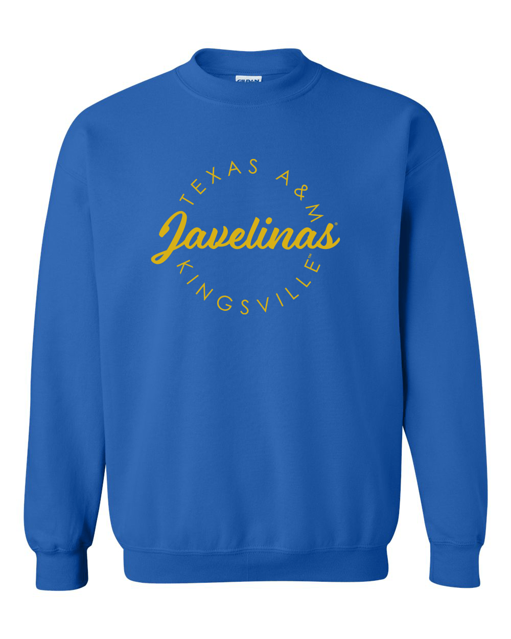 Texas A&M Kingsville Circular 1 Color Crewneck Sweatshirt - Royal