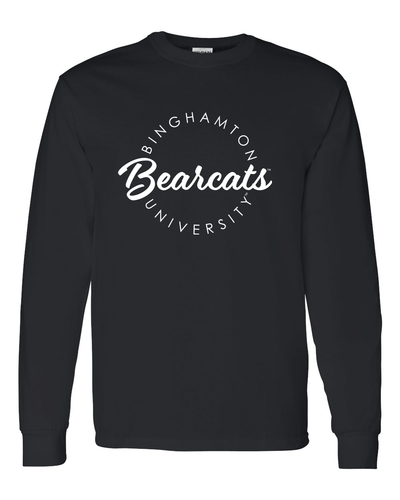 Binghamton University Circular 1 Color Long Sleeve Shirt - Black