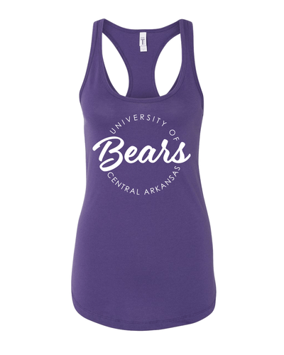 University of Central Arkansas Circular 1 Color Ladies Tank Top - Purple Rush