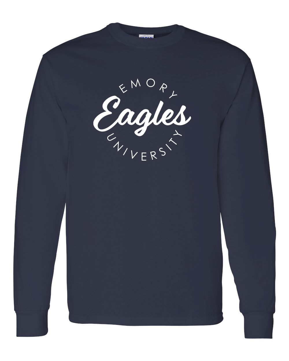 Emory University Circular 1 Color Long Sleeve Shirt - Navy