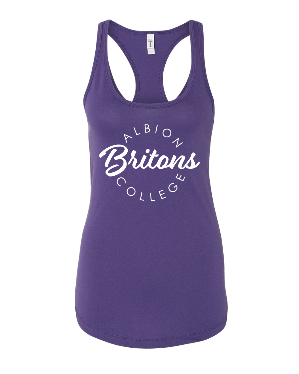 Albion College Circular 1 Color Ladies Tank Top - Purple Rush