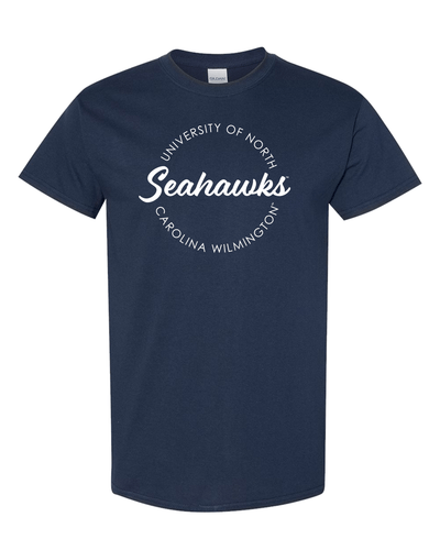 North Carolina Wilmington Circular 1 Color T-Shirt - Navy