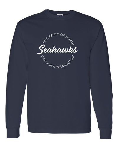 North Carolina Wilmington Circular 1 Color Long Sleeve T-Shirt - Navy