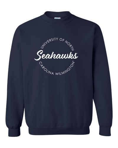 North Carolina Wilmington Circular 1 Color Crewneck Sweatshirt - Navy