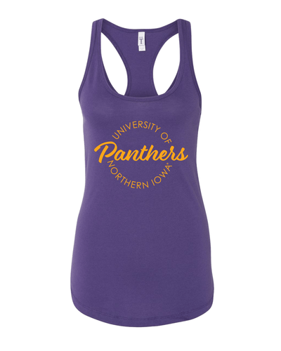 University of Northern Iowa Circular 1 Color Ladies Tank Top - Purple Rush