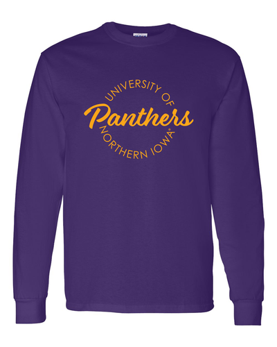 University of Northern Iowa Circular 1 Color Long Sleeve T-Shirt - Purple