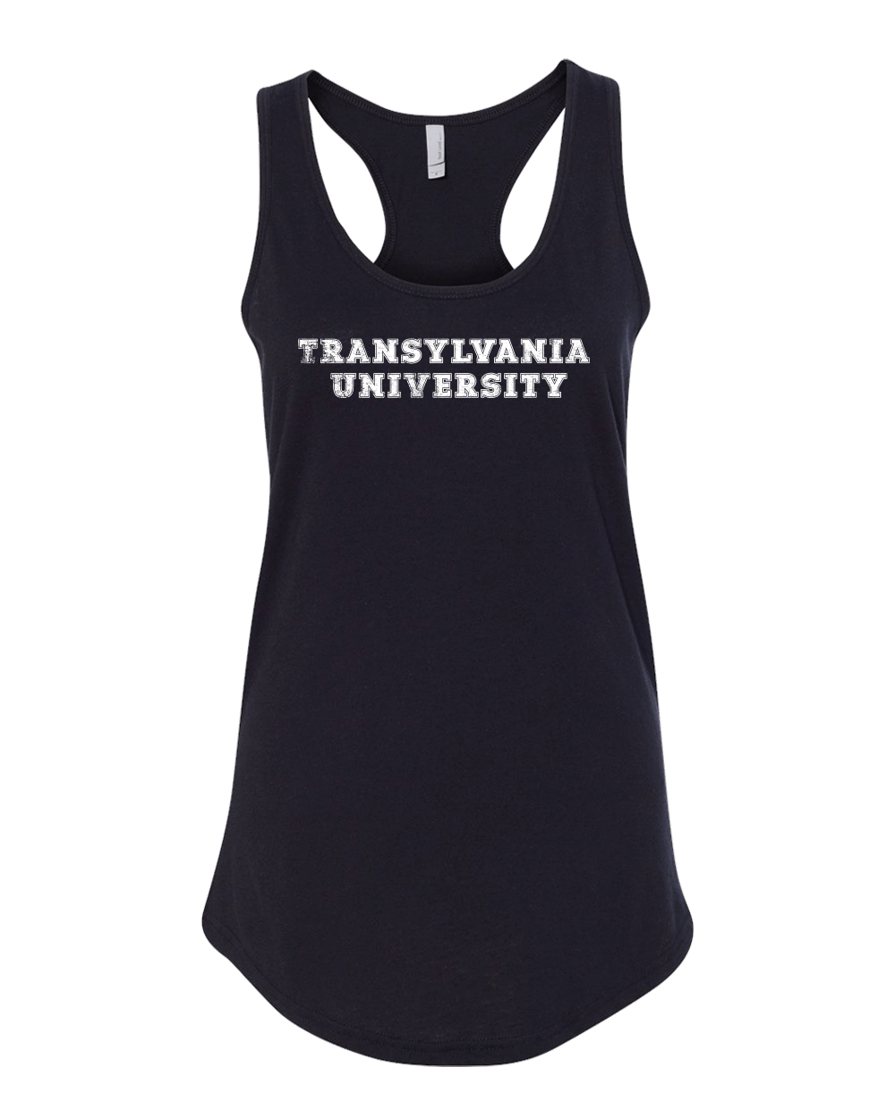 Transylvania University Text Distressed Ladies Tank Top - Black