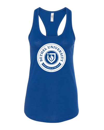 Bethel University Circle Logo One Color Ladies Tank Top - Royal