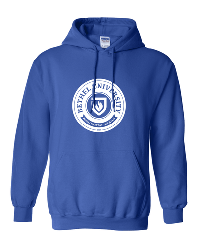 Bethel University Circle Logo One Color Hooded Sweatshirt - Royal