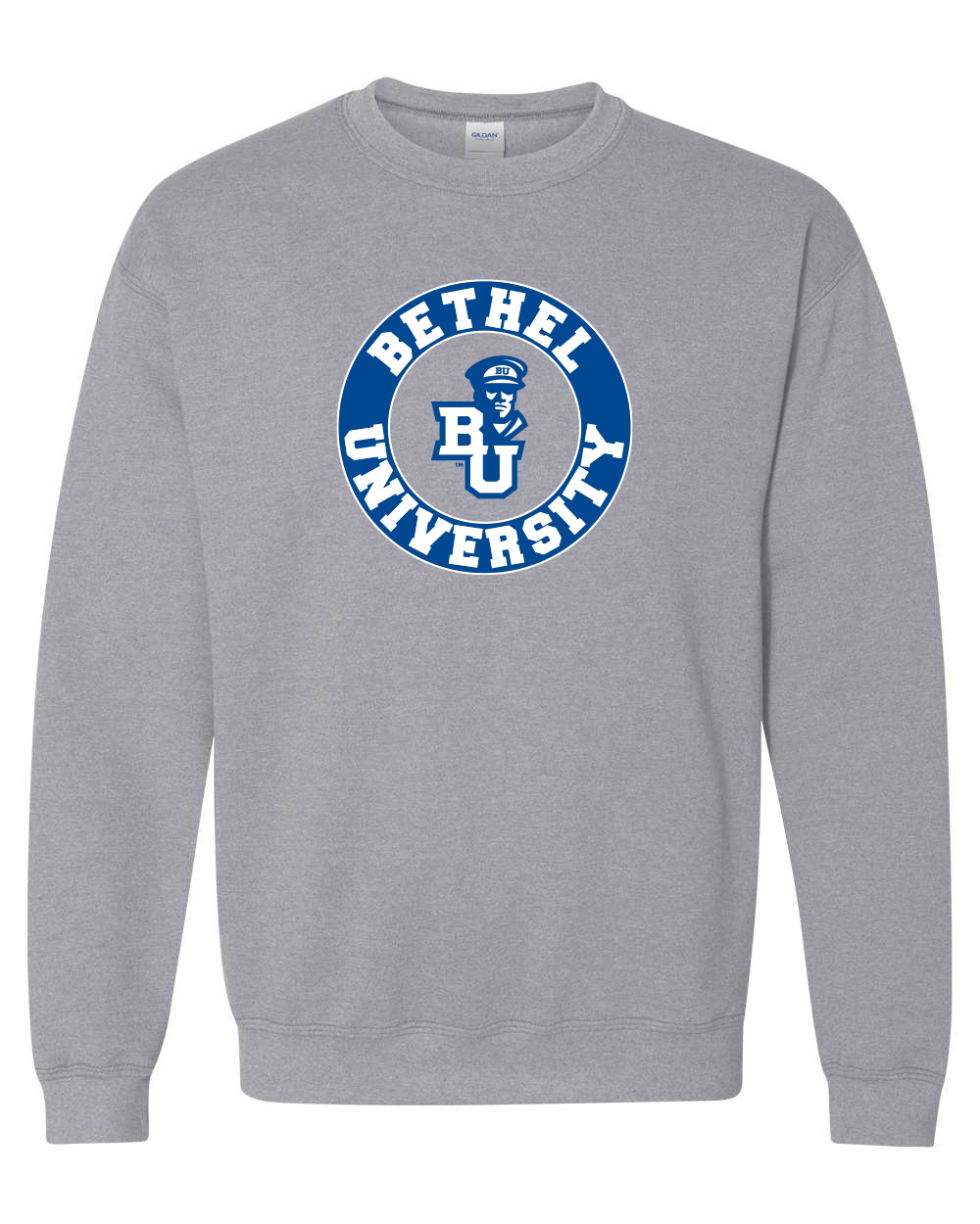 Bethel University BU Two Color Crewneck Sweatshirt - Sport Grey