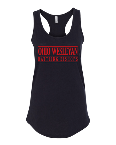 Ohio Wesleyan Battling Bishops Text Only Tank Top - Black