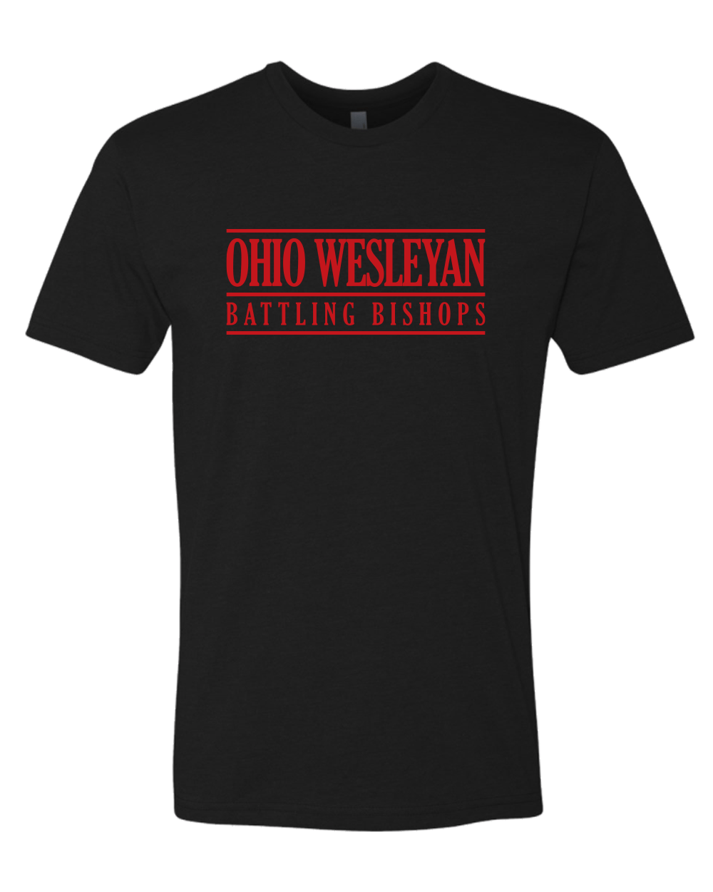 Ohio Wesleyan Battling Bishops Text Only Soft Exclusive T-Shirt - Black